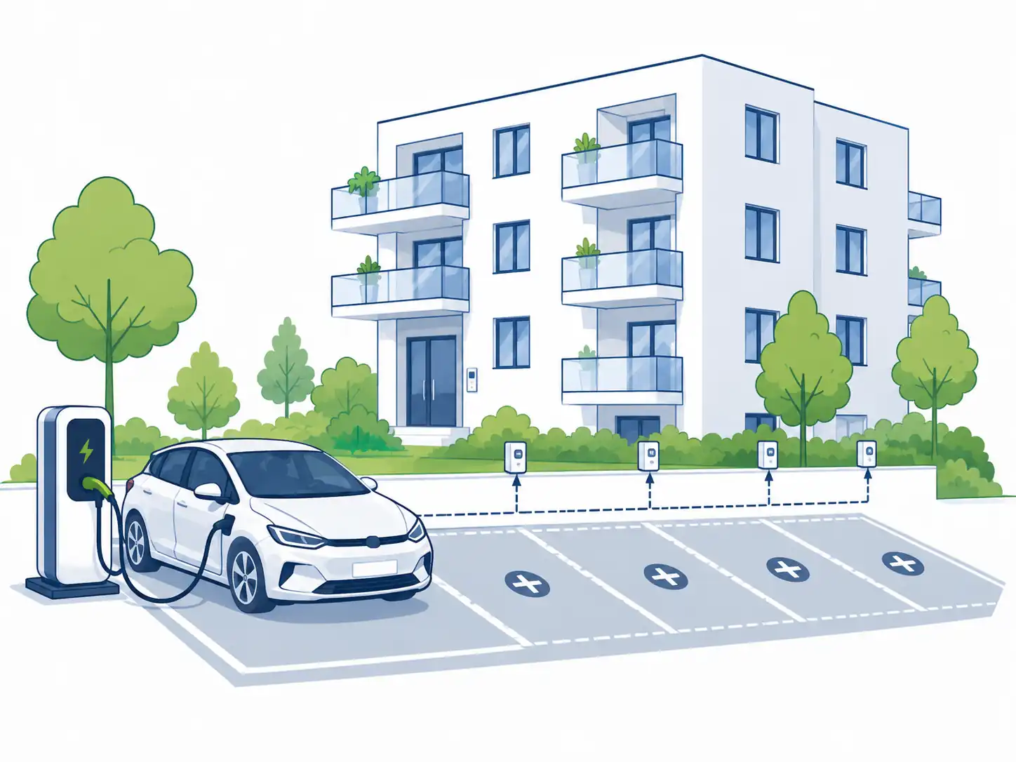 Ladeinfrastruktur für Wohnungswirtschaft & WEG grundinstallation und ausbaustufen